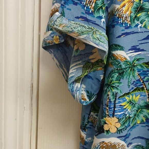 Wild Fable Tropical Blue Hawaiian Button Down Blouse Multi, Size M WOMEN - Picture 4 of 8